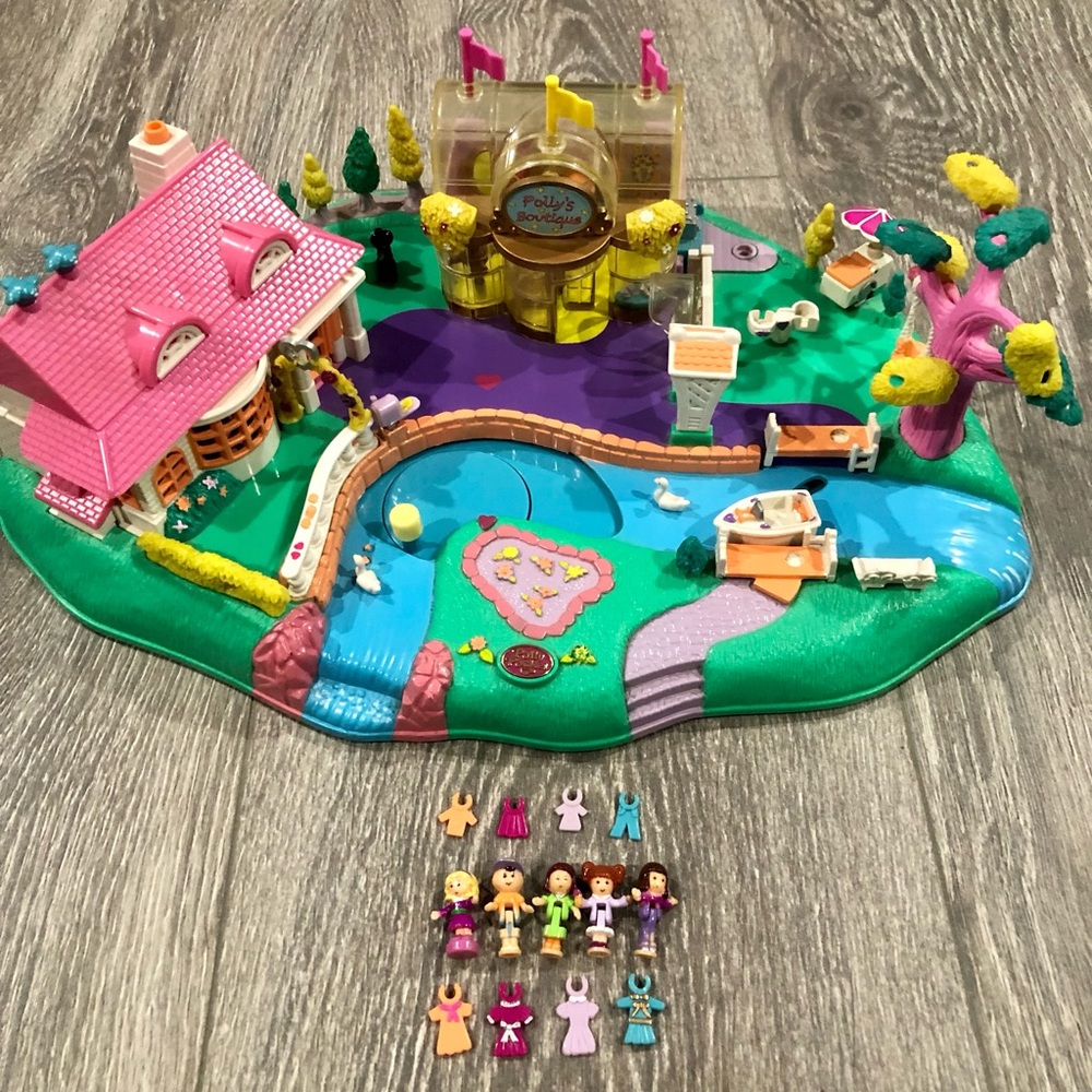 1996 Polly Pocket Magnetic Pollyville Complete Working Set